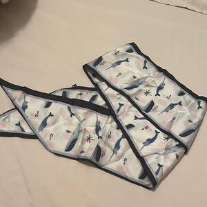 Whale and Narwhal Print Neck Scarf with Navy Accents